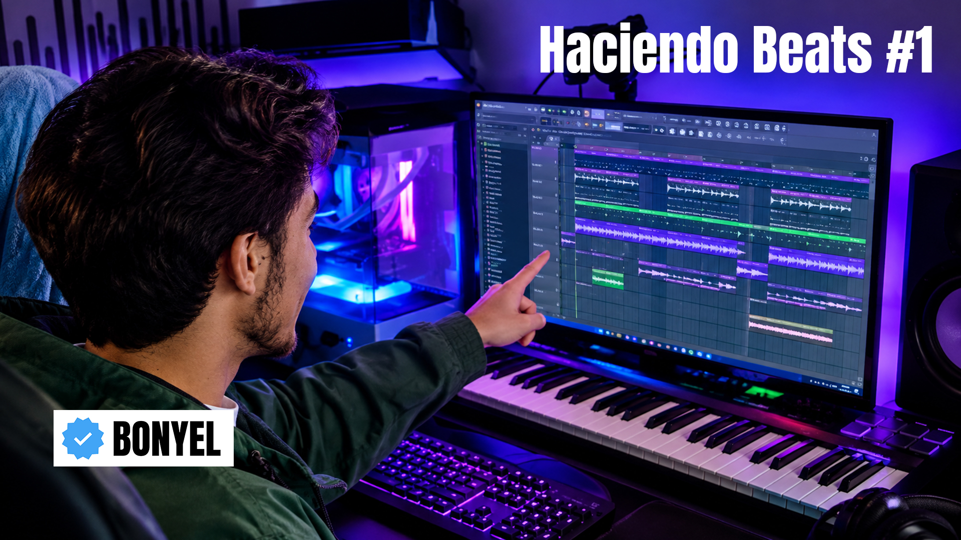 Bonyel haciendo beats en directo